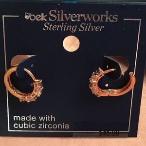 NWT. Rose Gold Plated Sterling Silver Earrings